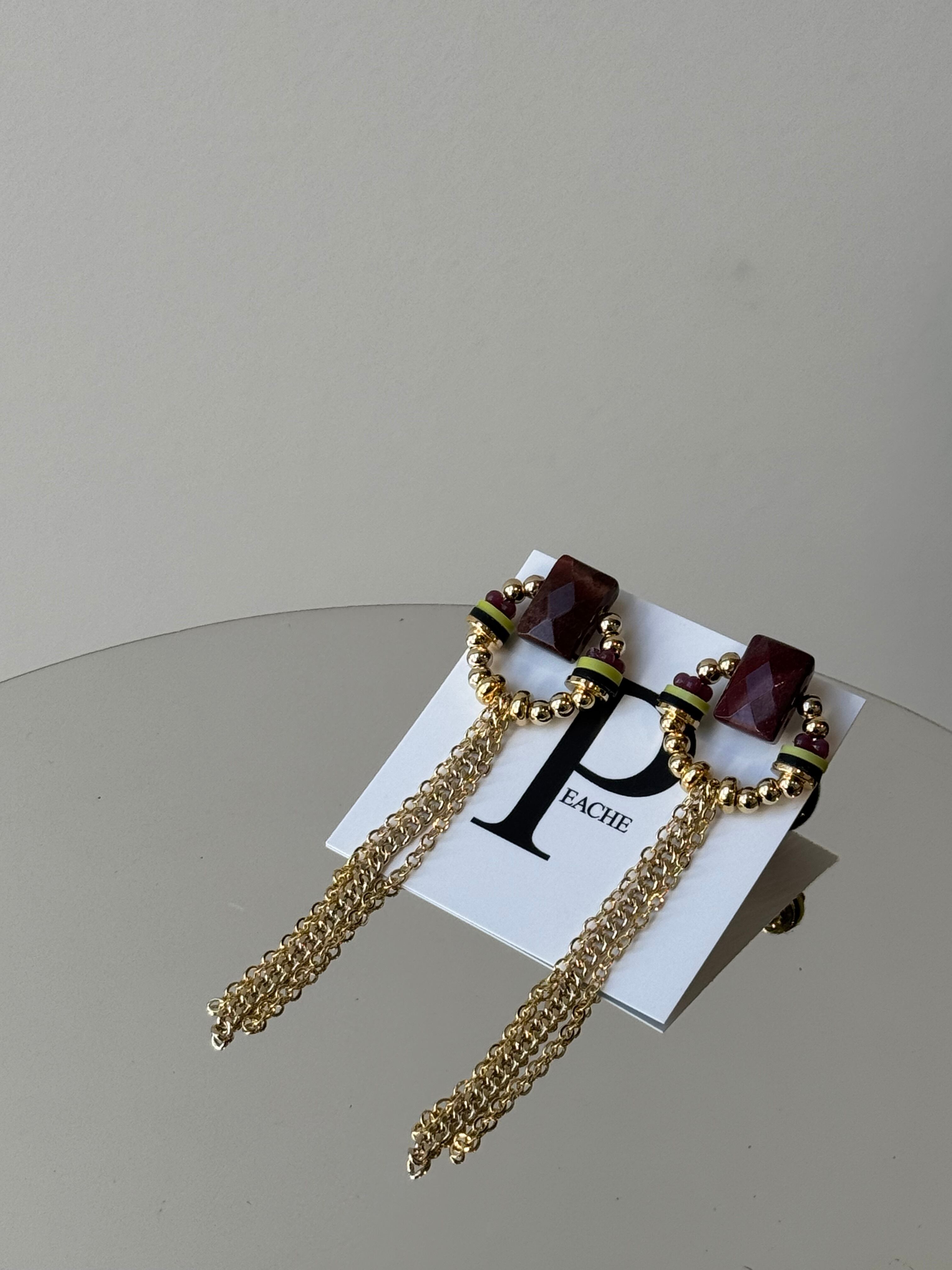 circle drop long chain design gold