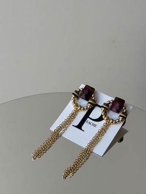 circle drop long chain design gold