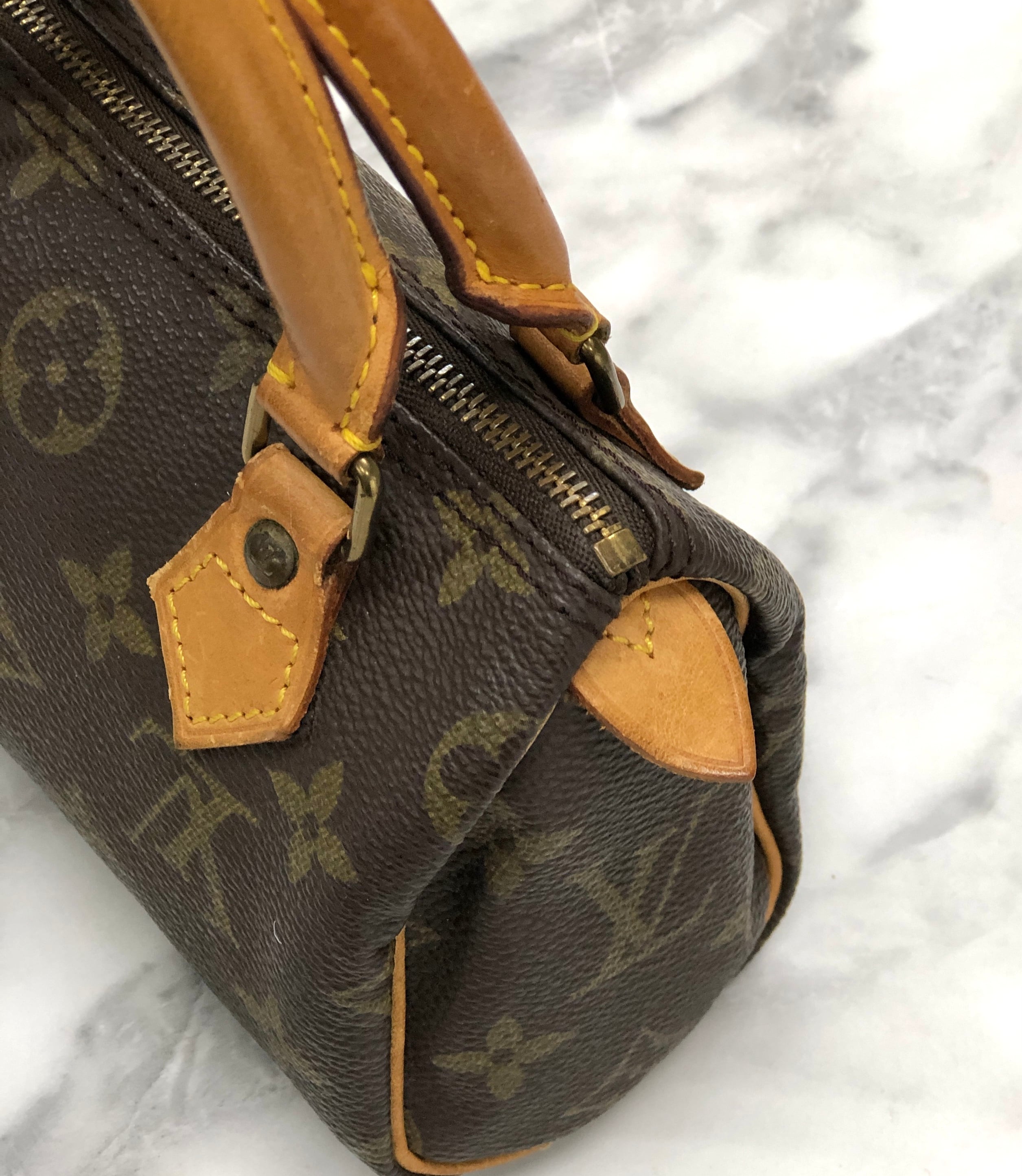 LOUIS VUITTON ルイ ヴィトン　モノグラム　PVC×レザー　マイクロ　ミニボストン　ミニスピーディ　M41534　ハンドバッグ　ブラウン　 vintage　ヴィンテージ　オールド　a5ga6m | VintageShop solo powered by BASE