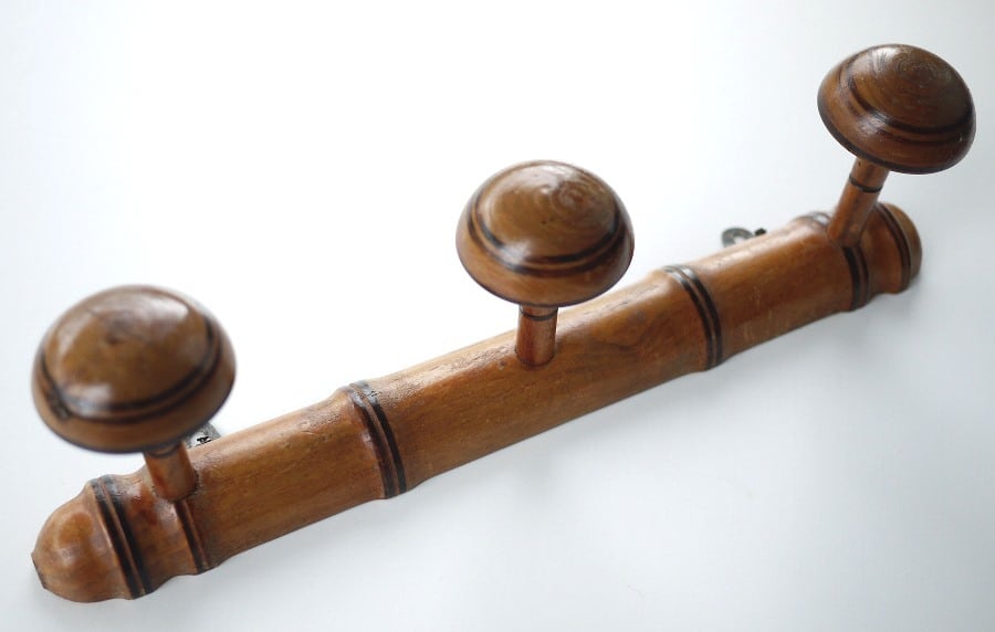 木製3連フックハンガー キノコ壁掛け フレンチカントリー