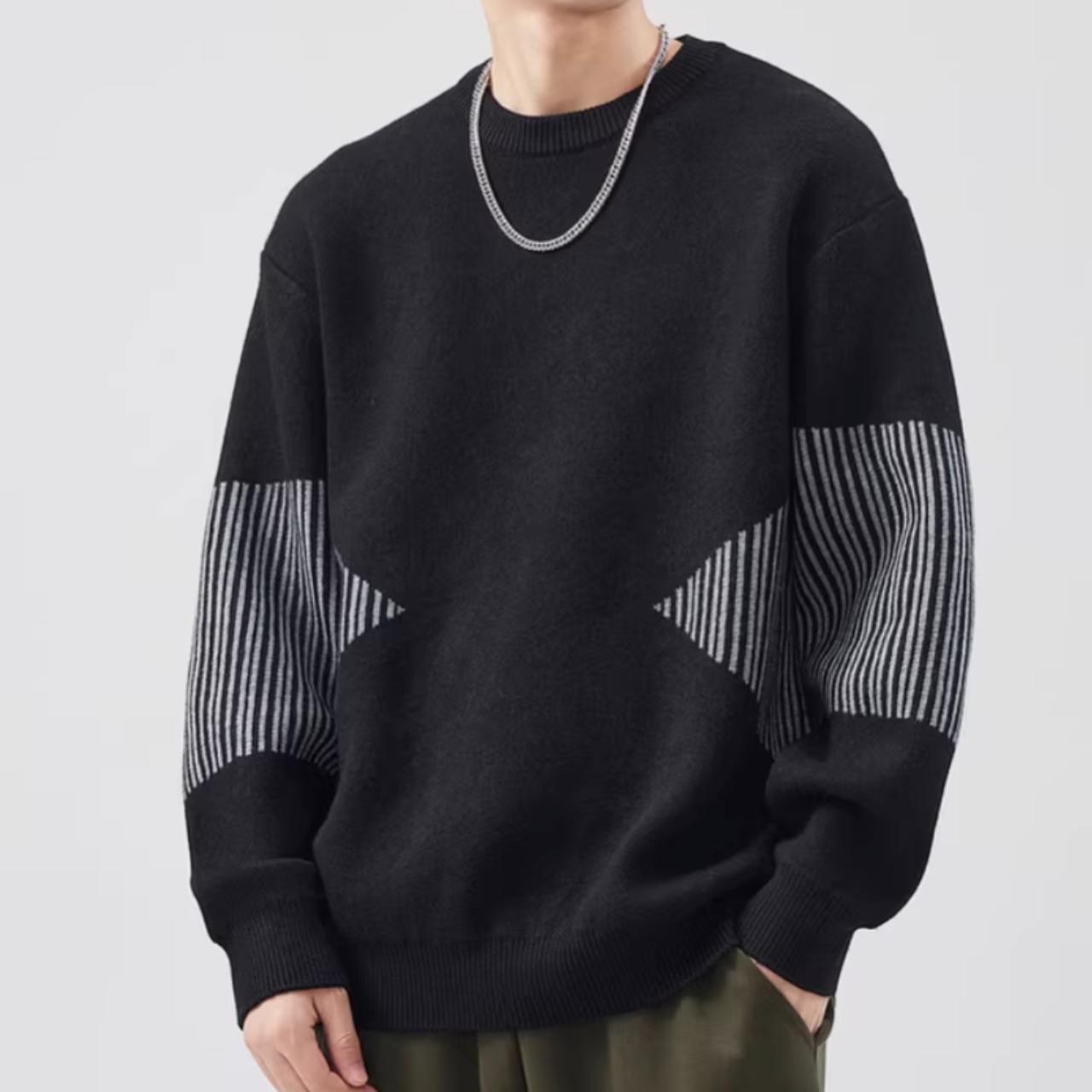 カジュアル クルーネックニット af0464