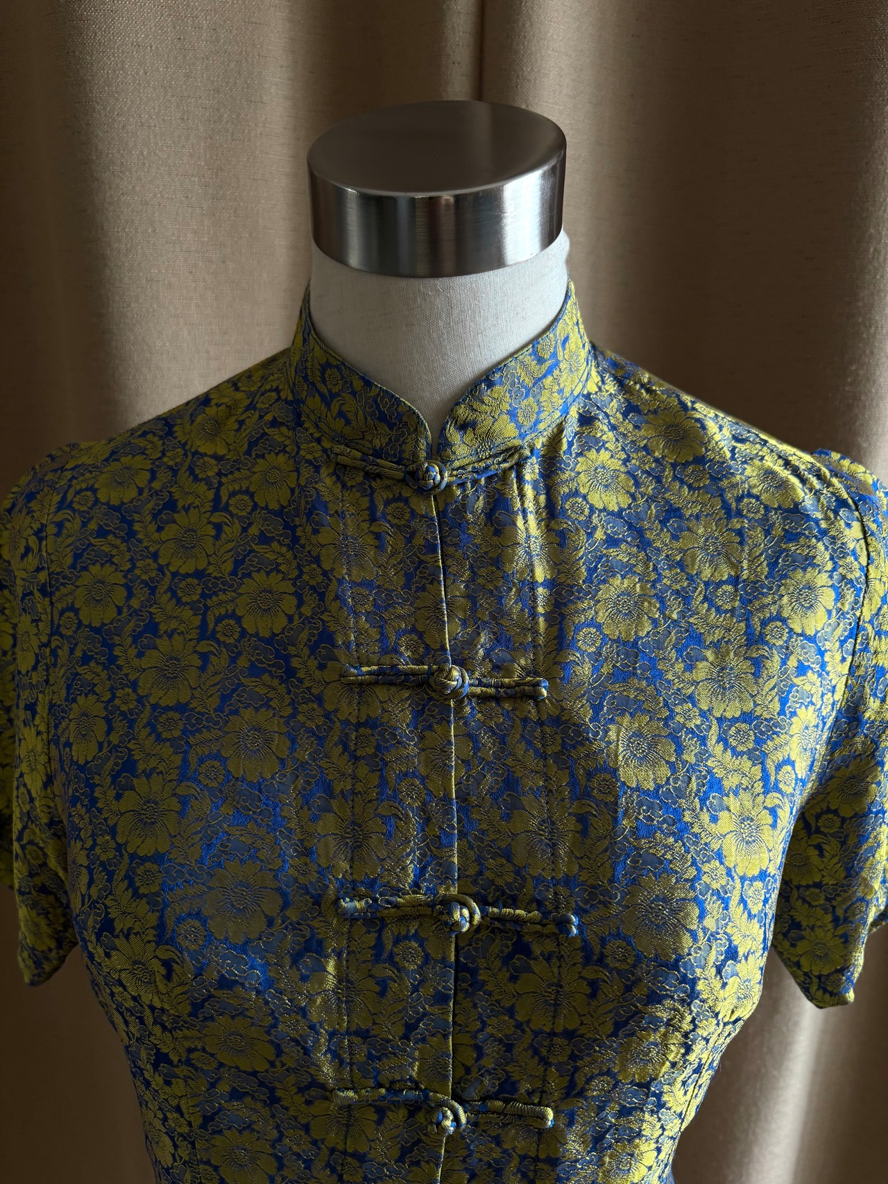 floral jacquard silk china shirt-5268-6
