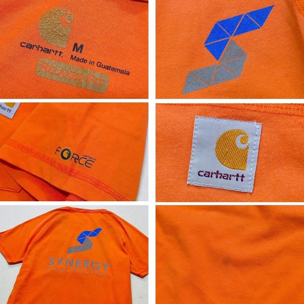 USA ビンテージ  90s ワークシャツ M-L オレンジ 企業物