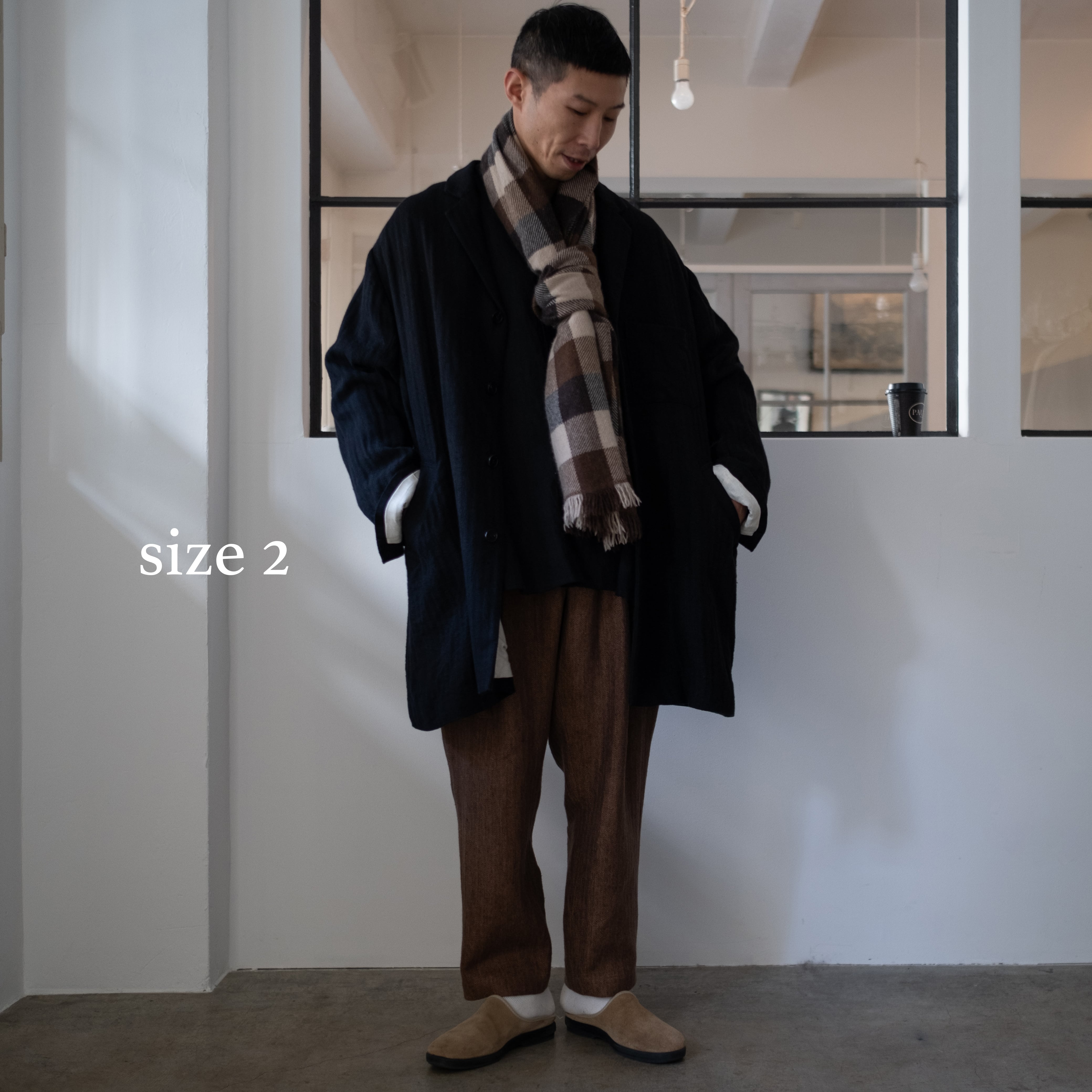 サルエ SALUE リネンジャケット ヘリンボーン ブラック unisex coat jacket／herringbone linen〈black〉 | SALUÉ