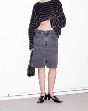 1990s Lee - black denim baggy shorts
