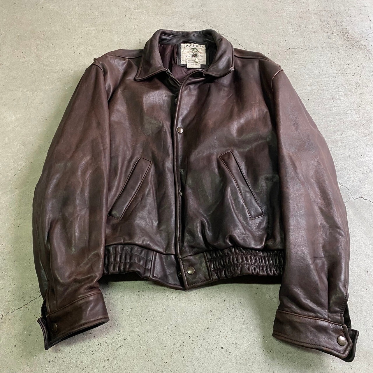 80年代 BANANA REPUBLIC TRAVEL バナナリパブリック レザーブルゾン 