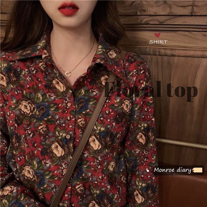 スタンダードスタイルシャツ ジャケット スプリングルーズ ロング レトロ 春物 モンロー21643142148