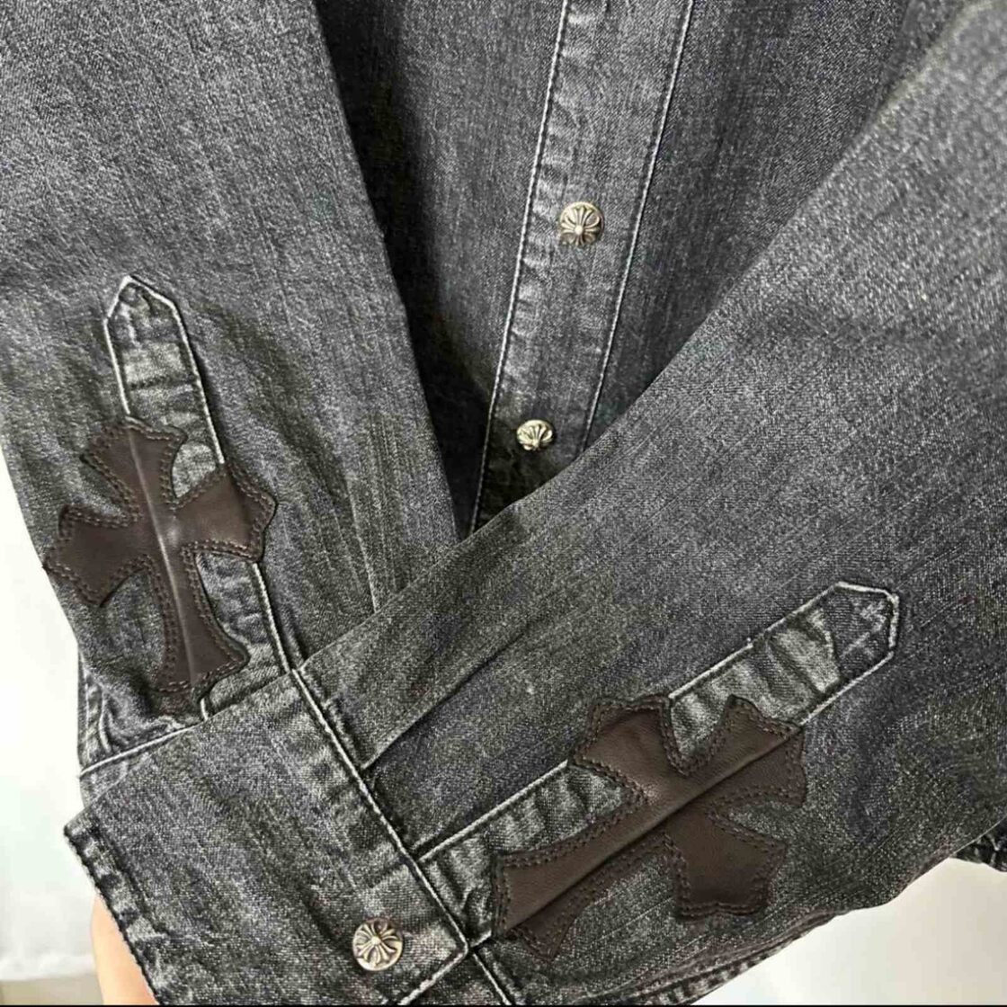 CHROME HEARTS クロムハーツ ルーズエンド デニムシャツ クロスパッチ 