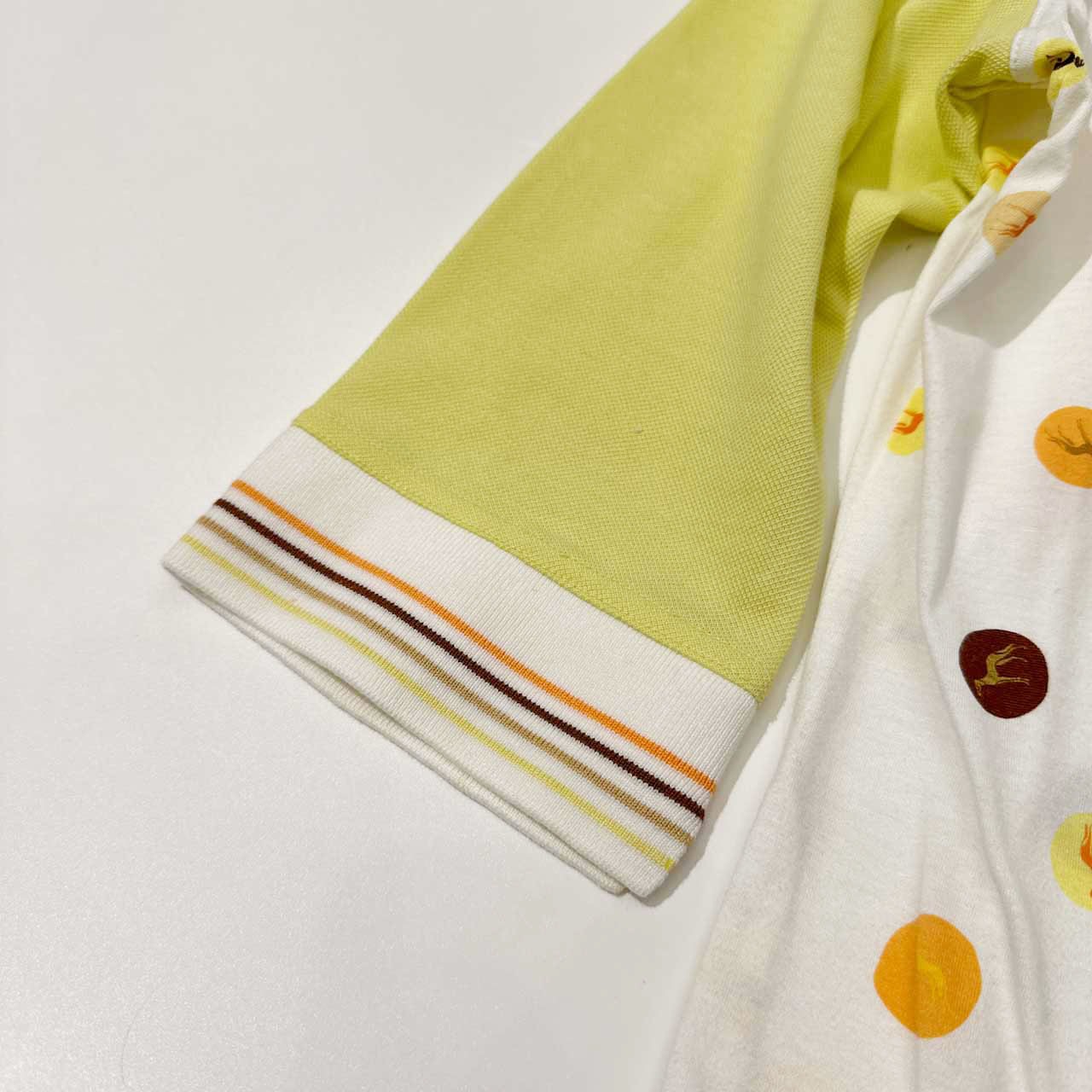 adabat アダバット 総柄 ハーフジップ 七分袖 シャツ 天竺コットン サイズ 2 /レディース/ゴルフ/ワールド/日本製