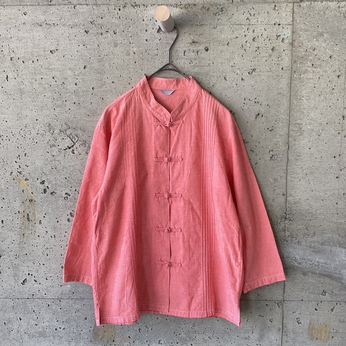 POWDER Pink cotton China shirt
