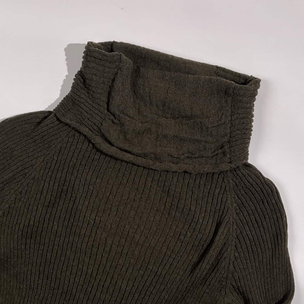HaaT ハート タートルネック リブ ニット セーター 2/ダークカーキ系 レディース イッセイミヤケ