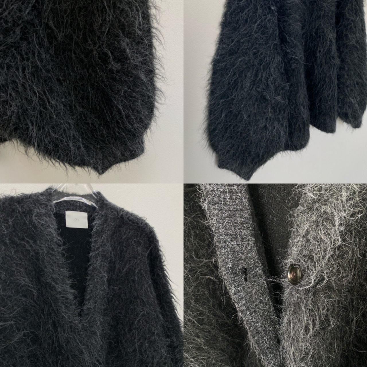MOKE MOKE shaggy over knit CD/black