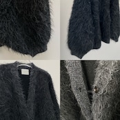 MOKE MOKE shaggy over knit CD/black