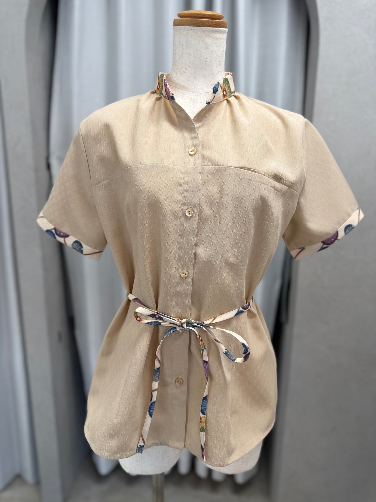 (FuuSi)　ふうし　かりゆしウェア　2601 半袖　*知念紅型研究所プリント* 3L