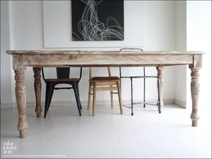 オールドチークダイニングテーブルWW 食卓テーブル 机 デスク 手作り 新品 天然木 木製 ナチュラル 和 銘木家具 総無垢材 幅180cm×奥90cm