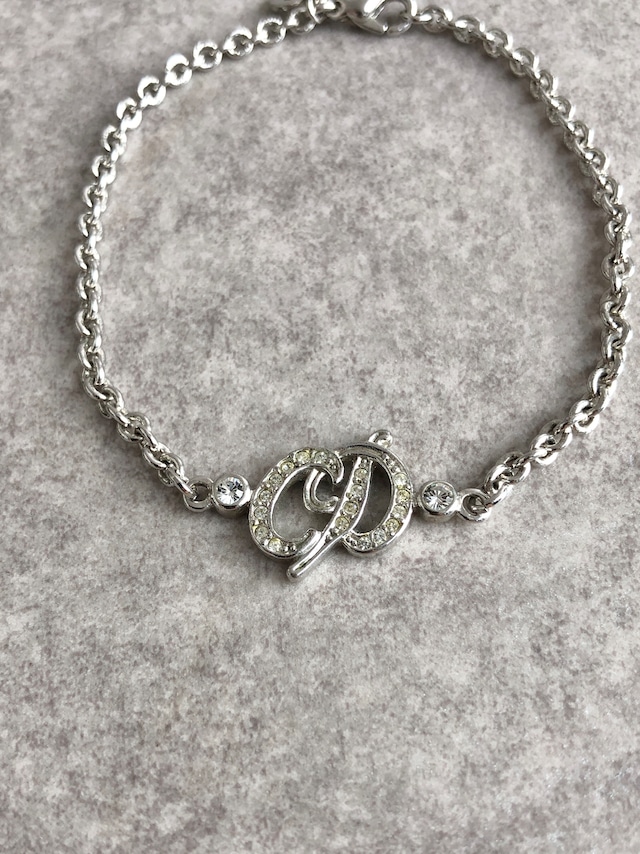 Christian Dior クリスチャン ディオール ブレスレット シルバー CDロゴ ストーン vintage ヴィンテージ オールド jaxr3c