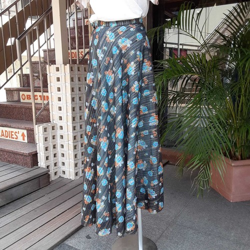 Flower rame desing skirt / フラワー ラメ デザイン スカート