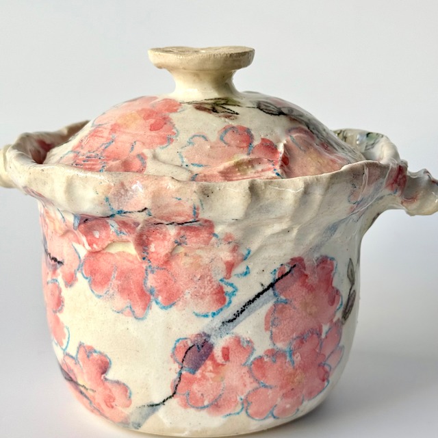 【受注生産・納期10月中旬頃】伊集院真理子　土鍋 1.5合サイズ（桜・トロピカル）