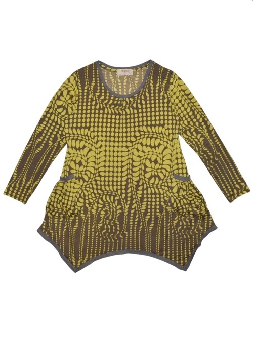 DoReMi Unique Series – Brown Patterned Flare Dress