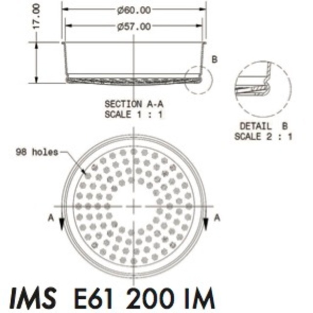 シャワースクリーン ● IMS Competition E61用 35µM