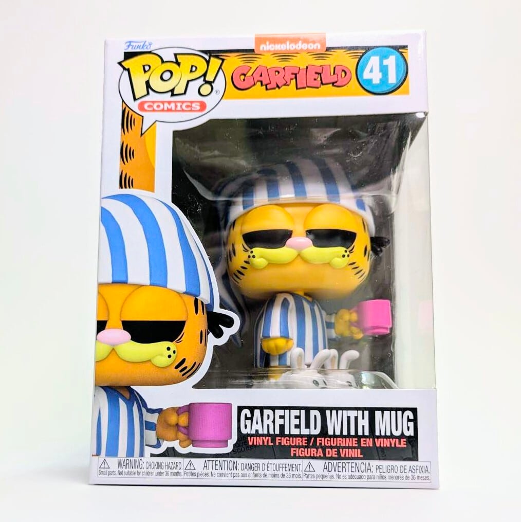 ☆US直輸入☆ FUNKO 【 POP! COMICS VINYL FIGURE GARFIELD WITH MUG ( ガーフィールド パジャマ マグ )】 ビニールフィギュア〚アメリカン雑貨 アメトイ〛