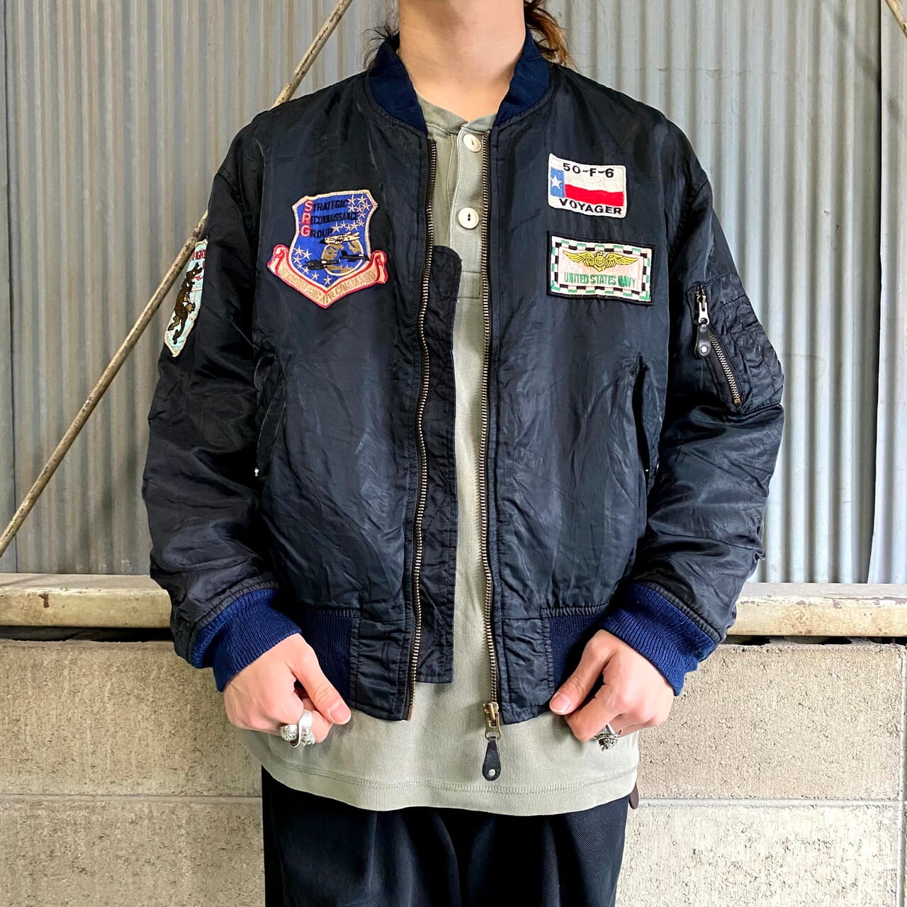 FANCY BALL MA-1タイプ ミリタリー フライトジャケット メンズM-L相当