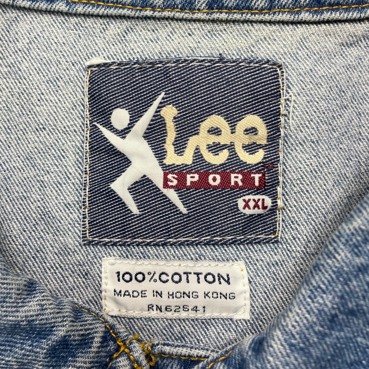 90年代 Lee SPORT リー スポーツ デニムジャケット 刺繍 メンズ2XL