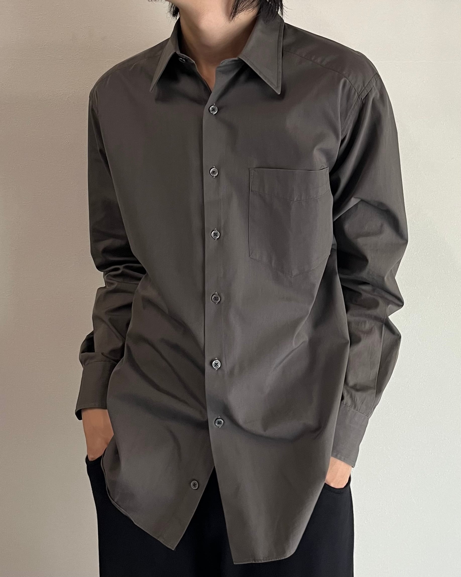 99aw yohji yamamoto A.A.R エイジング加工 レザーシャツ yohji yamamoto A.A.R】coloring long shirt | blendmarket