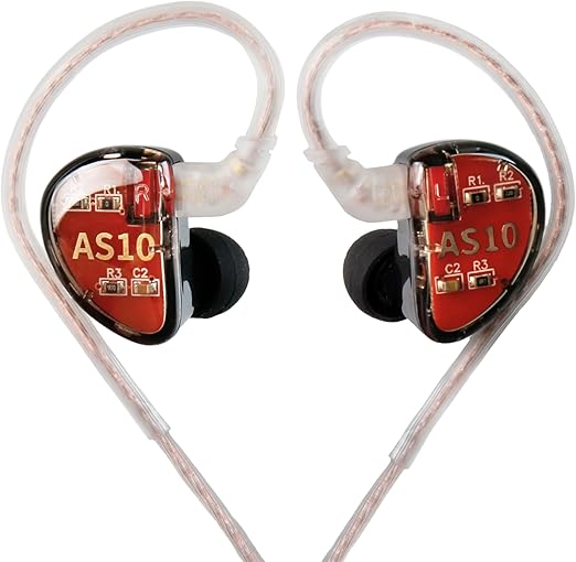 ワイヤレスイヤホン ヘッドホン KZ AS10 純粋な 5 バランスド アーマチュア 5BA KZ イヤホン イヤホン ミ KZ AS10-P : KZ AS10 in Ear Monitor Earbuds Headphone, Pure 5