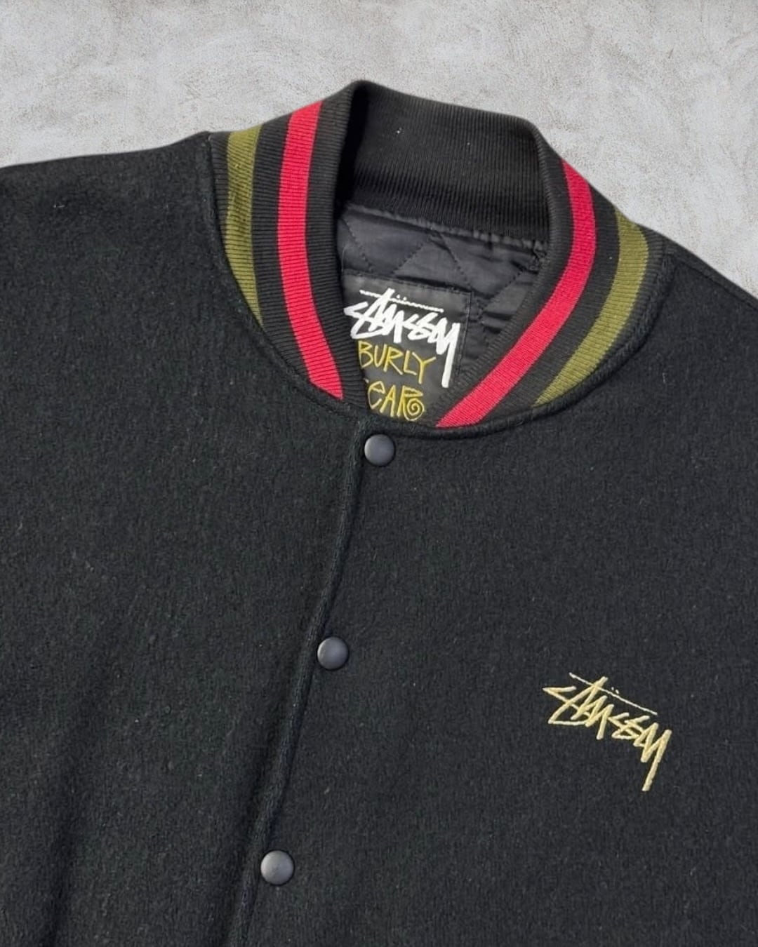Special!!】80's~90's old stussy ”BURLY THREADS” Varsity Jacket