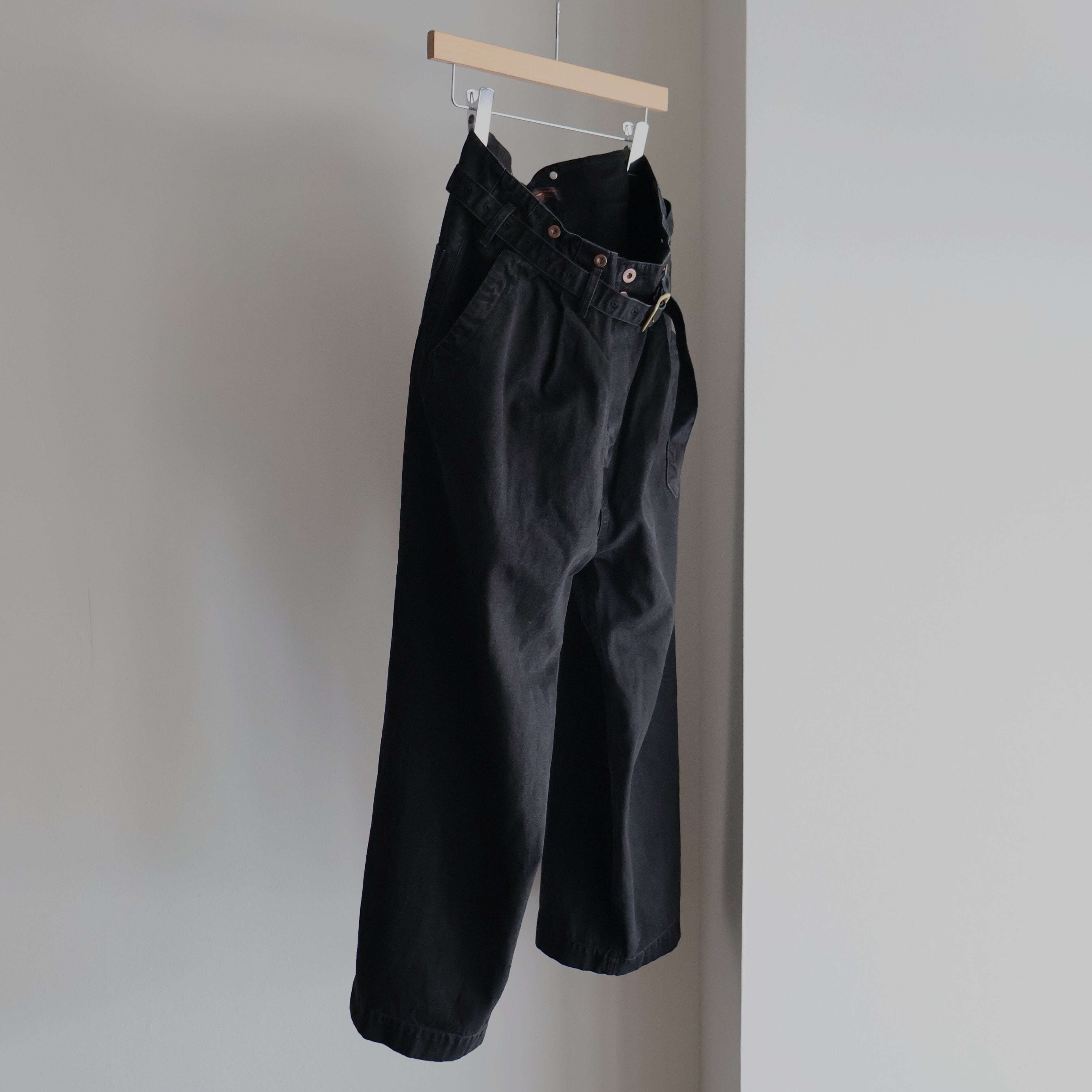 Gurank “ CH belted work pants ( Black )” | H.inch