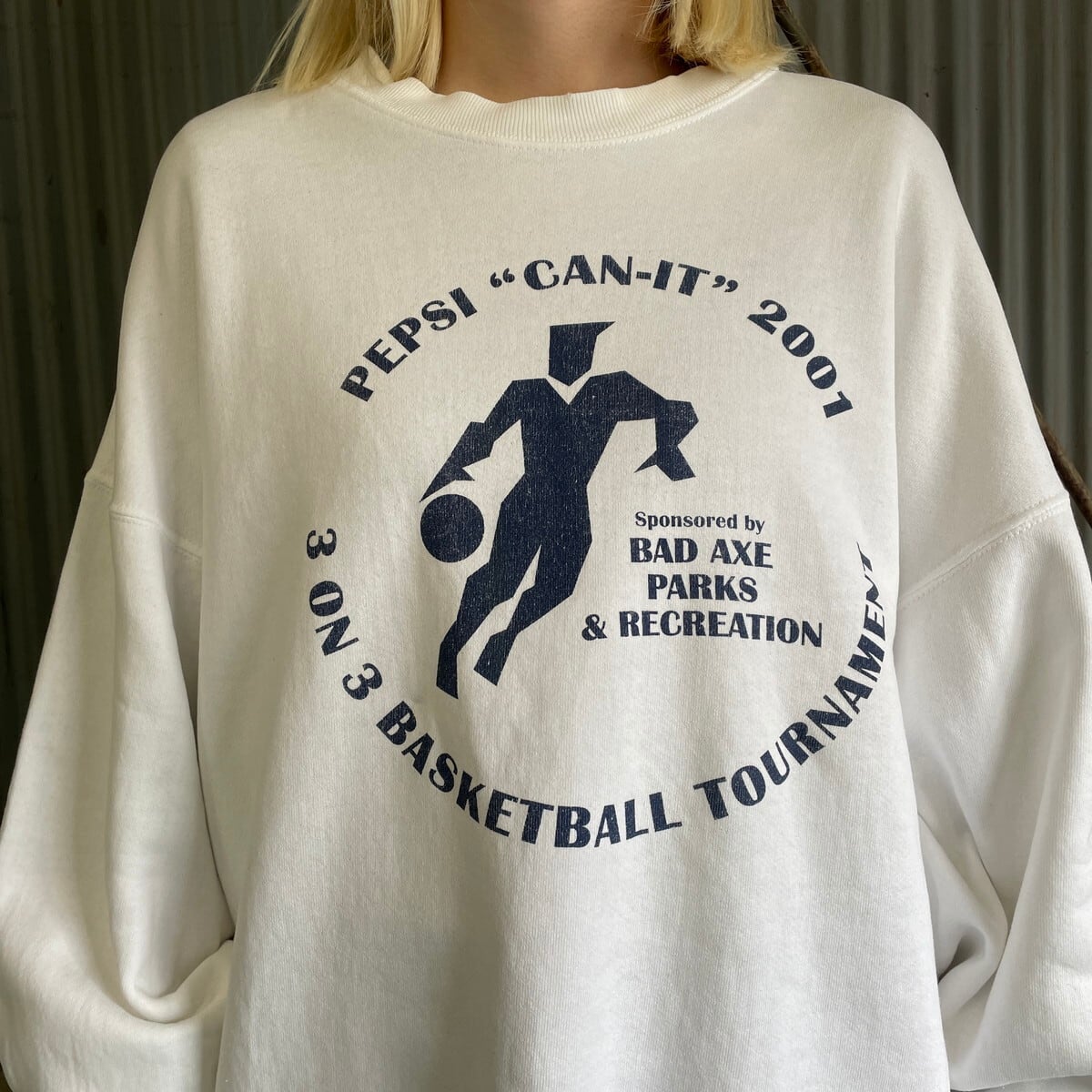 00年代 PEPSI ”CAN-IT”2001 バスケットボール スウェットシャツ メンズ