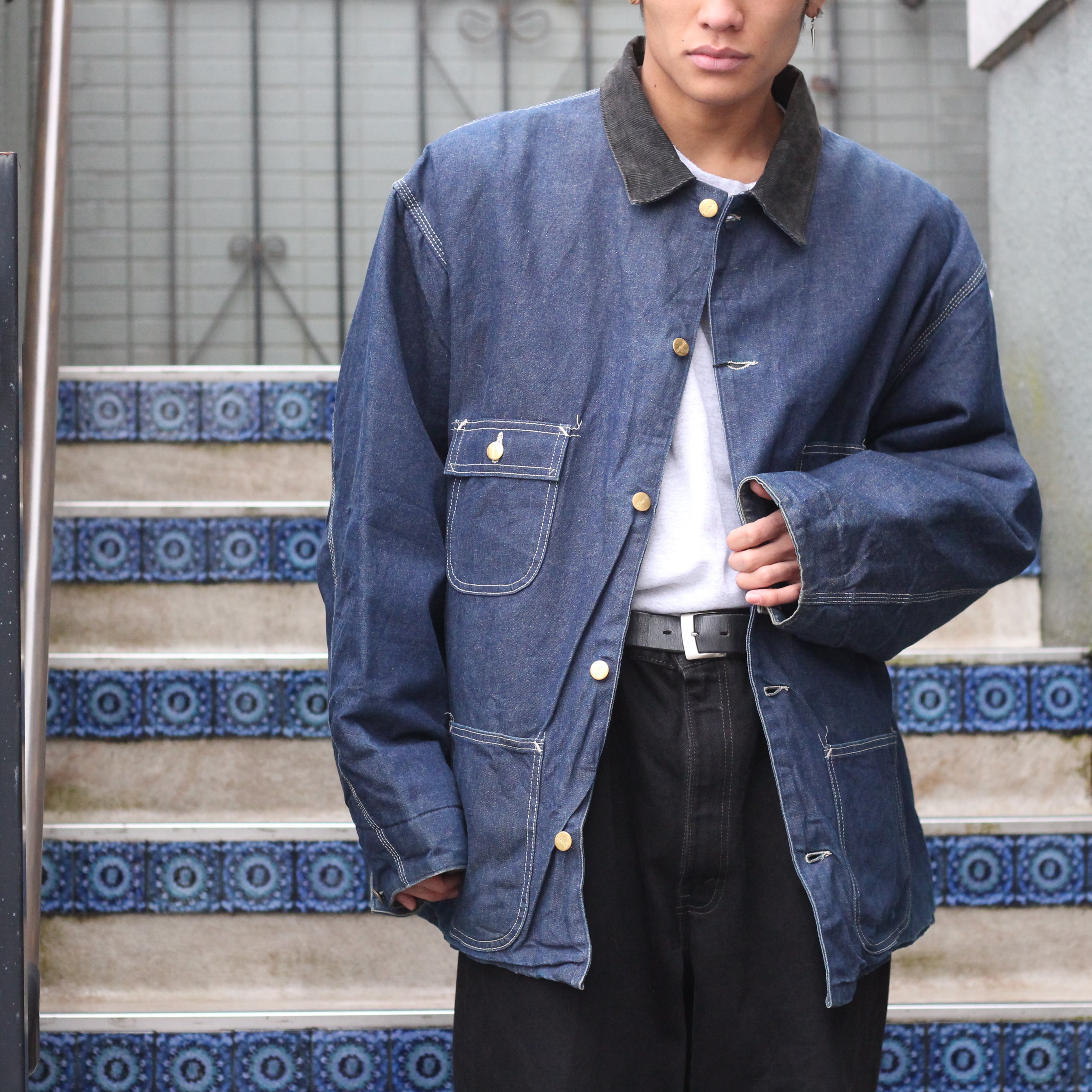 USA VINTAGE Carhartt DENIM OVER SIZE COVERALL JACKET/アメリカ古着