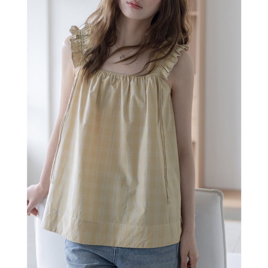 ruffle check camisole