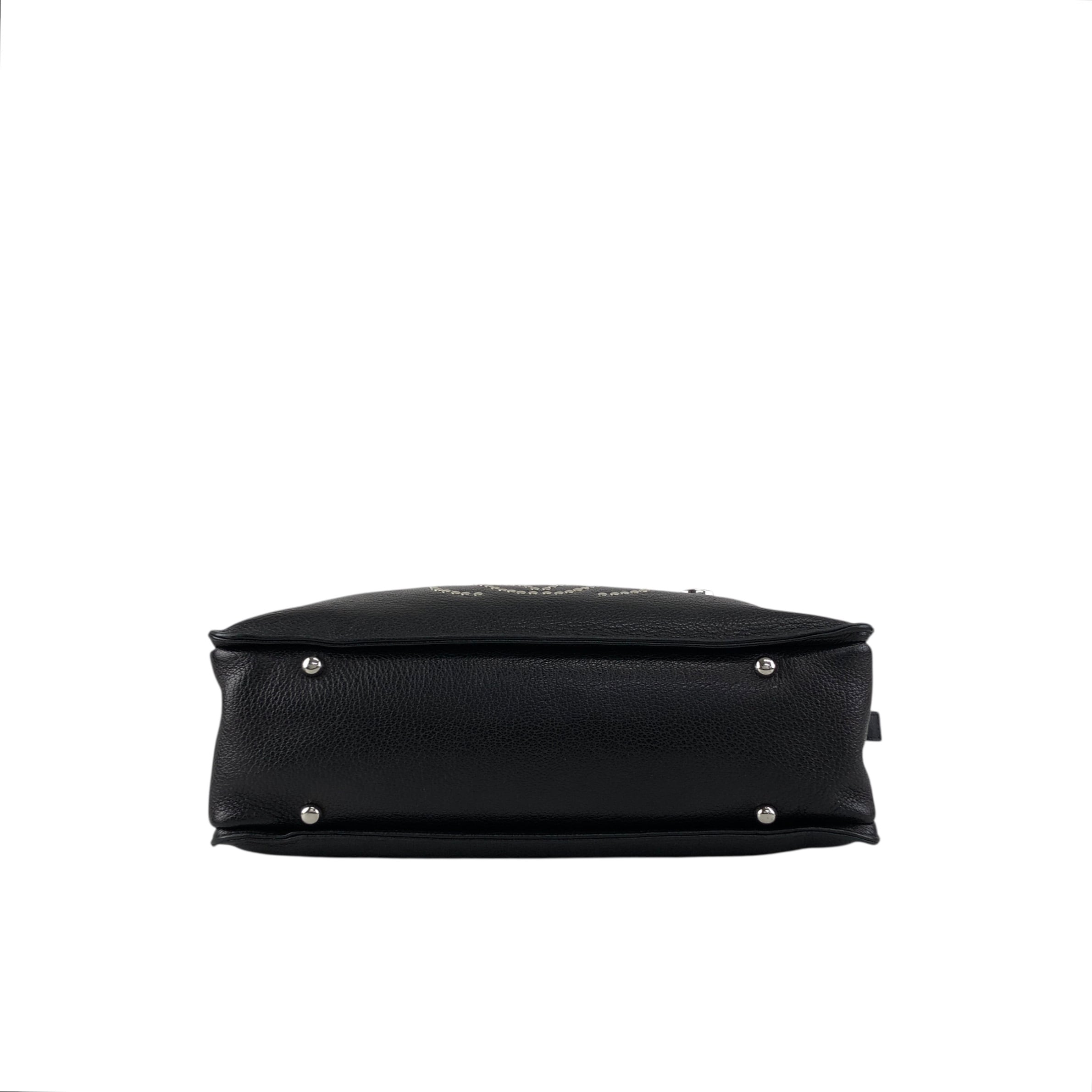 LOEWE ロエベ ハンドバッグ ブラック アナグラム スタッズ レザー ミニ