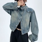 stand collar denim jacket　1140