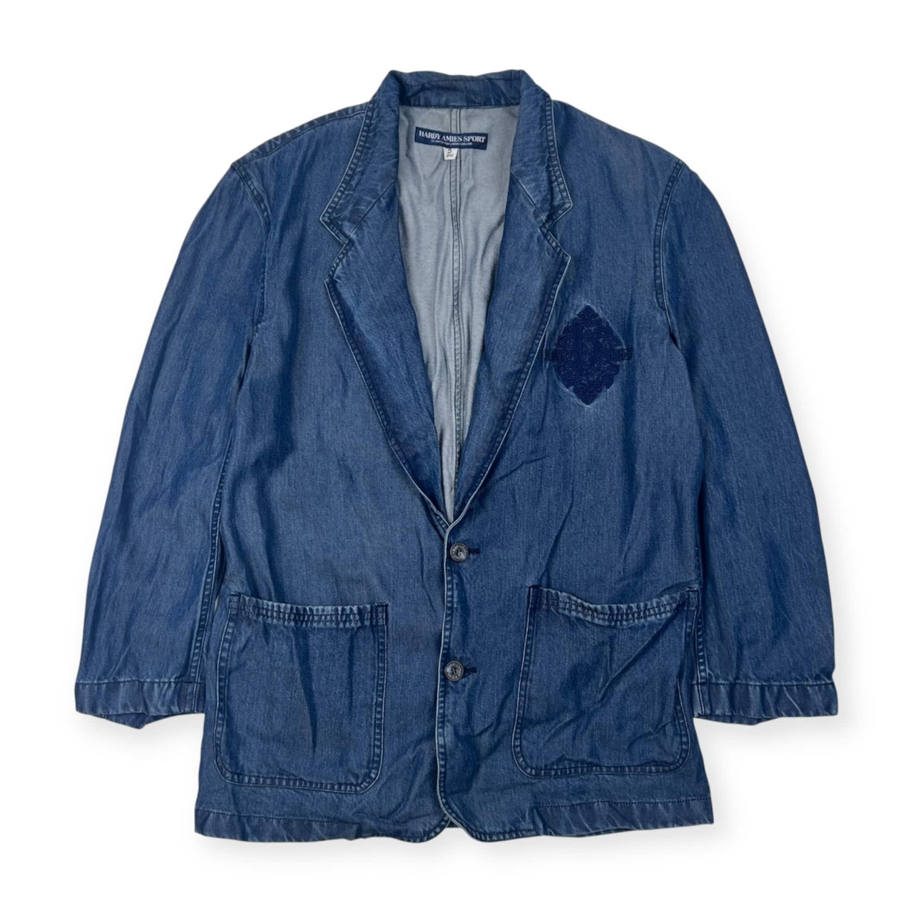 HARDY AMIES SPORT ハーディエイミススポーツ デニム 風 シャンブレー ジャケット 5/ブルー メンズ