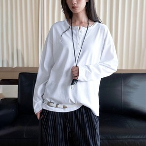henley neck long sleeve pullover 14847