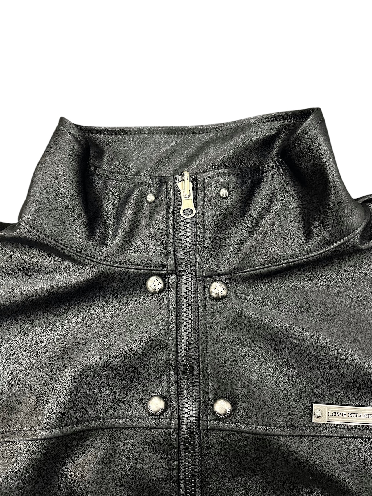 【LOVE KILLER】studs plate wide leather jacket