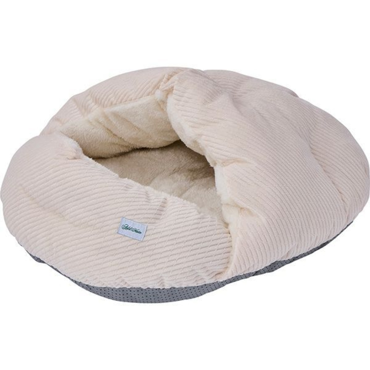 【あごのせシェルベッドAWA(ミルクアイボリー)】もぐりこんで包まれる!手洗い可能,コード通し穴付き