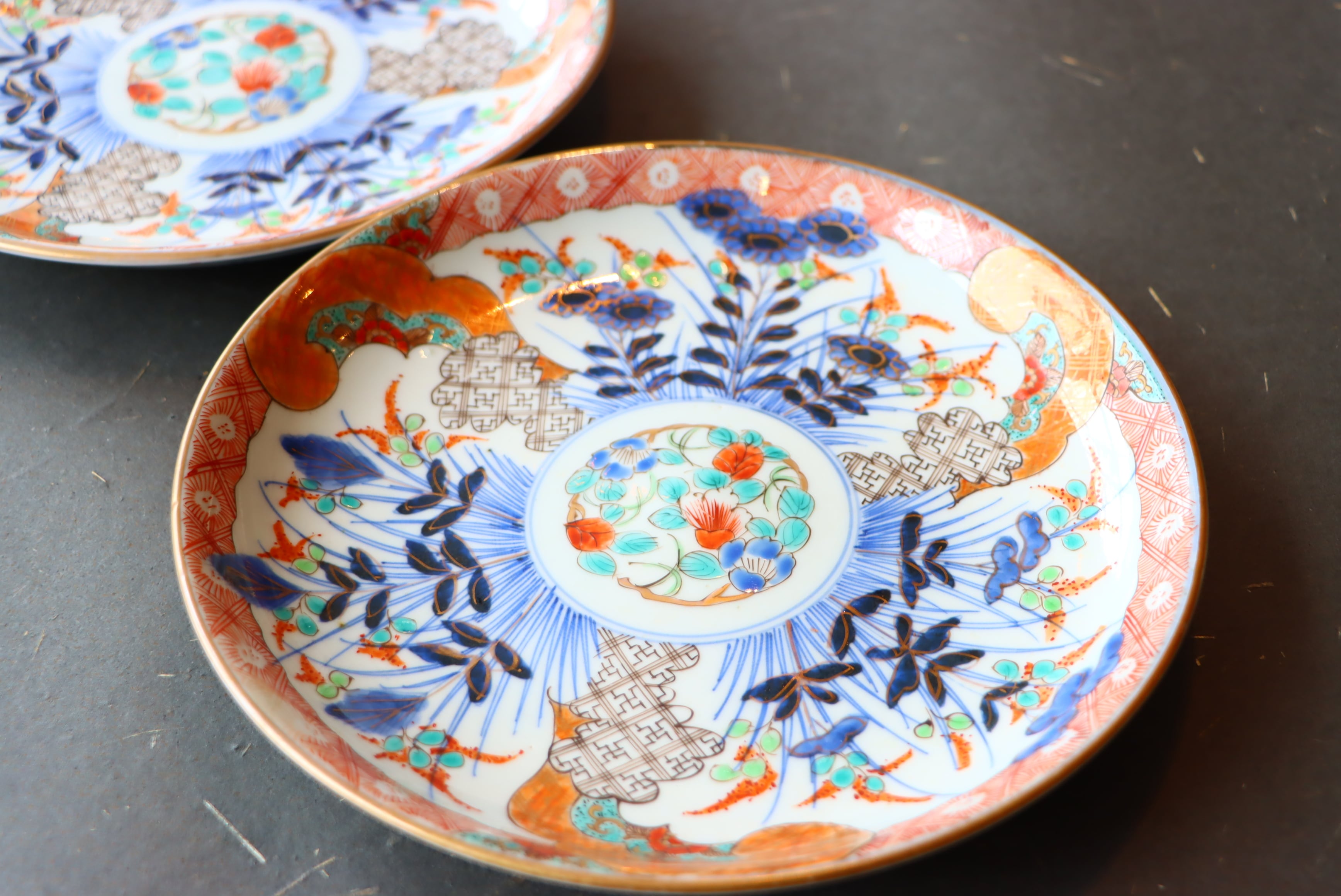 伊万里焼 色絵 花文 中皿 七寸皿 | (有)新原美術