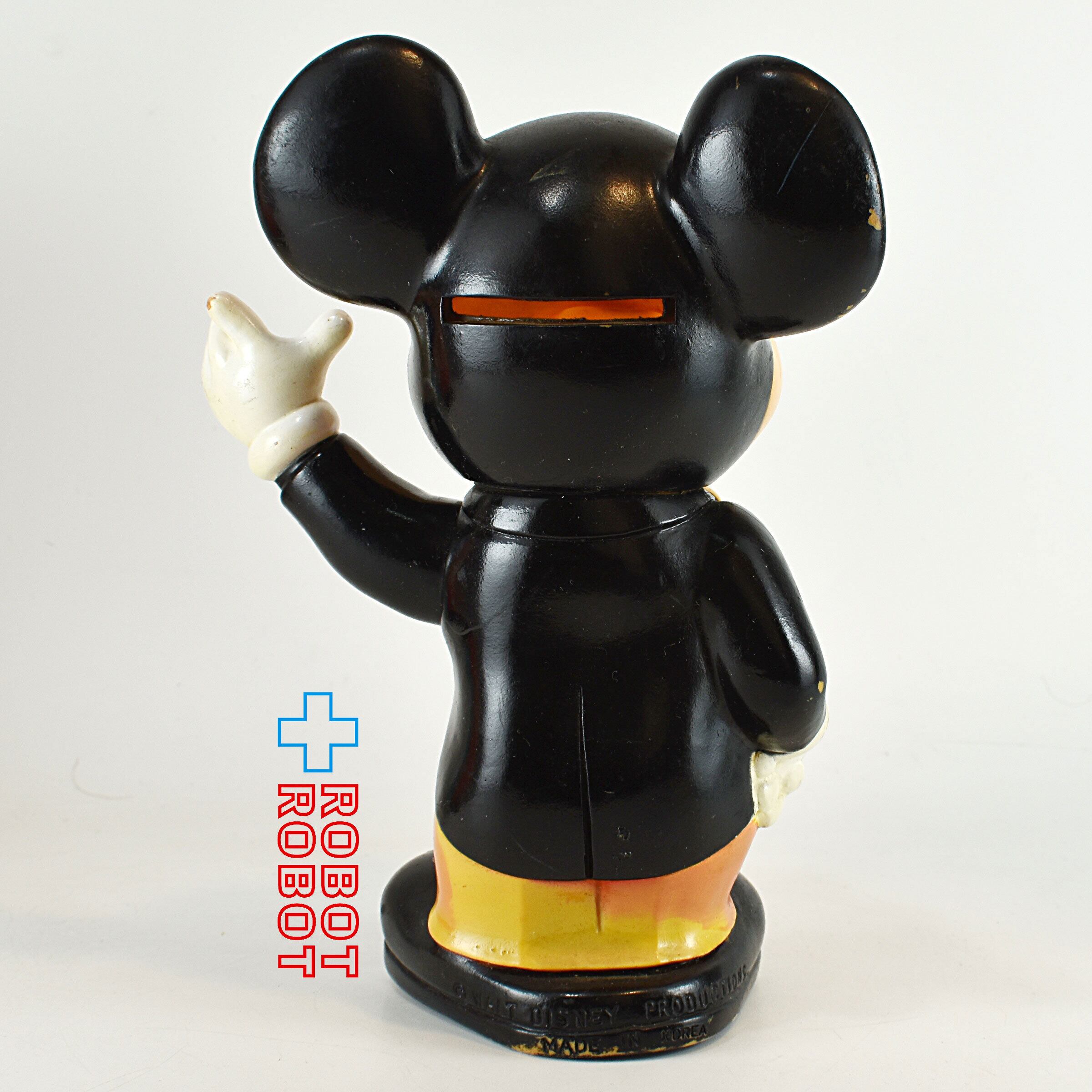 ディズニー ミッキーマウス タキシード 左手上げ ソフビ貯金箱 KOREA