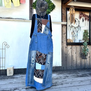 アフリカンパッチワークリメイクジャンバースカート