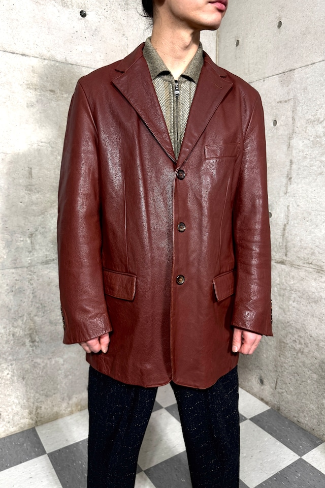 "ITALY" vintage leather tailored jacket