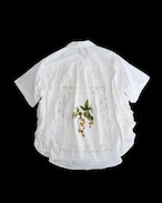 lace open collar shirt yellow lily