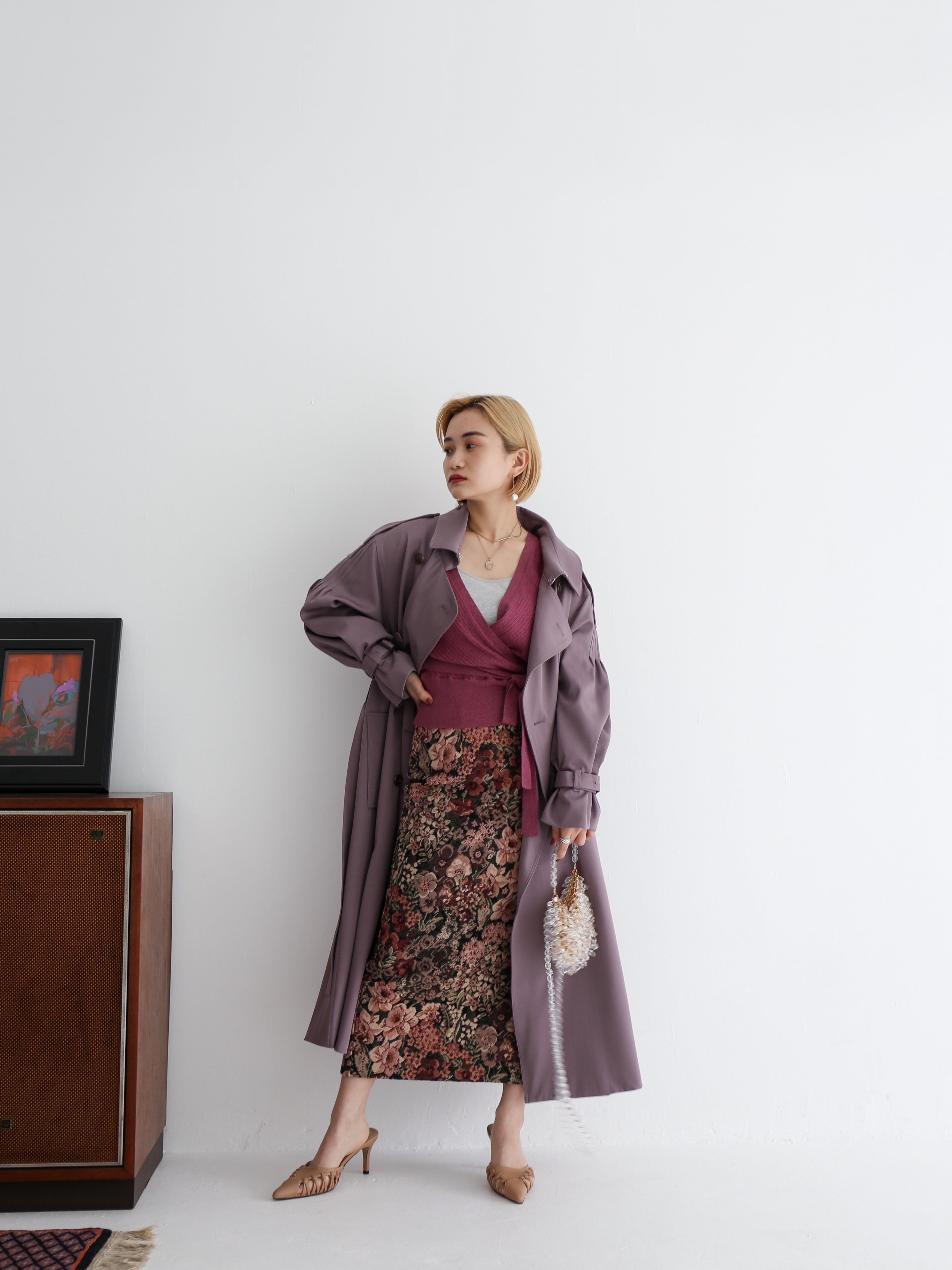 pleats trench coat（purple gray） | Katrin TOKYO