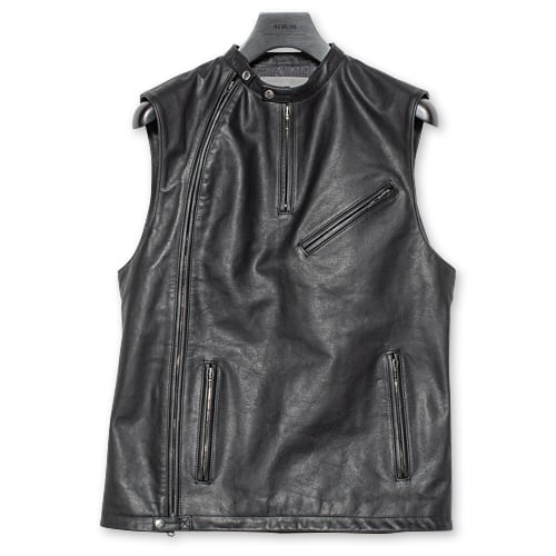 【予約商品】【STRUM ストラム RIDERS JACKET ライダースジャケット】SLANG/フルタンニンジャパンオイルステアベスト【送料無料】【2027年2月頃のお届け予定】