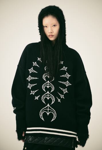 THUG CLUB] TC Bone Knit Sweater (black/white) 正規品 韓国ブランド