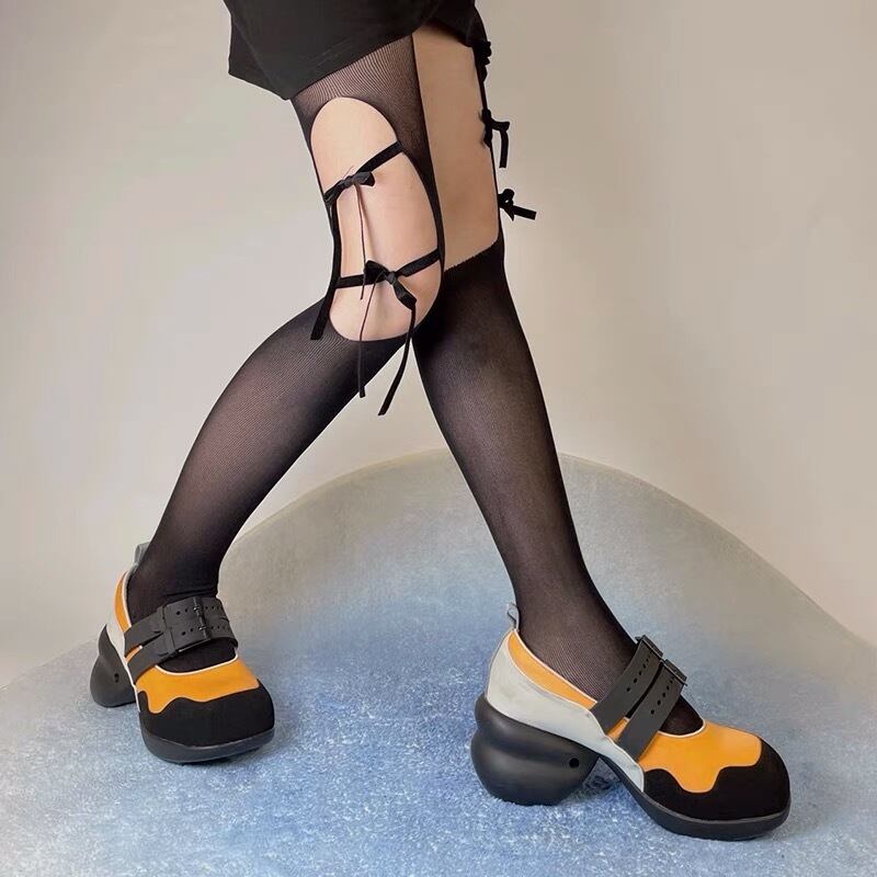 黒 セクシー リボン 編み上げ ハート 紫 ロリータ ゴスロリ 秋葉原