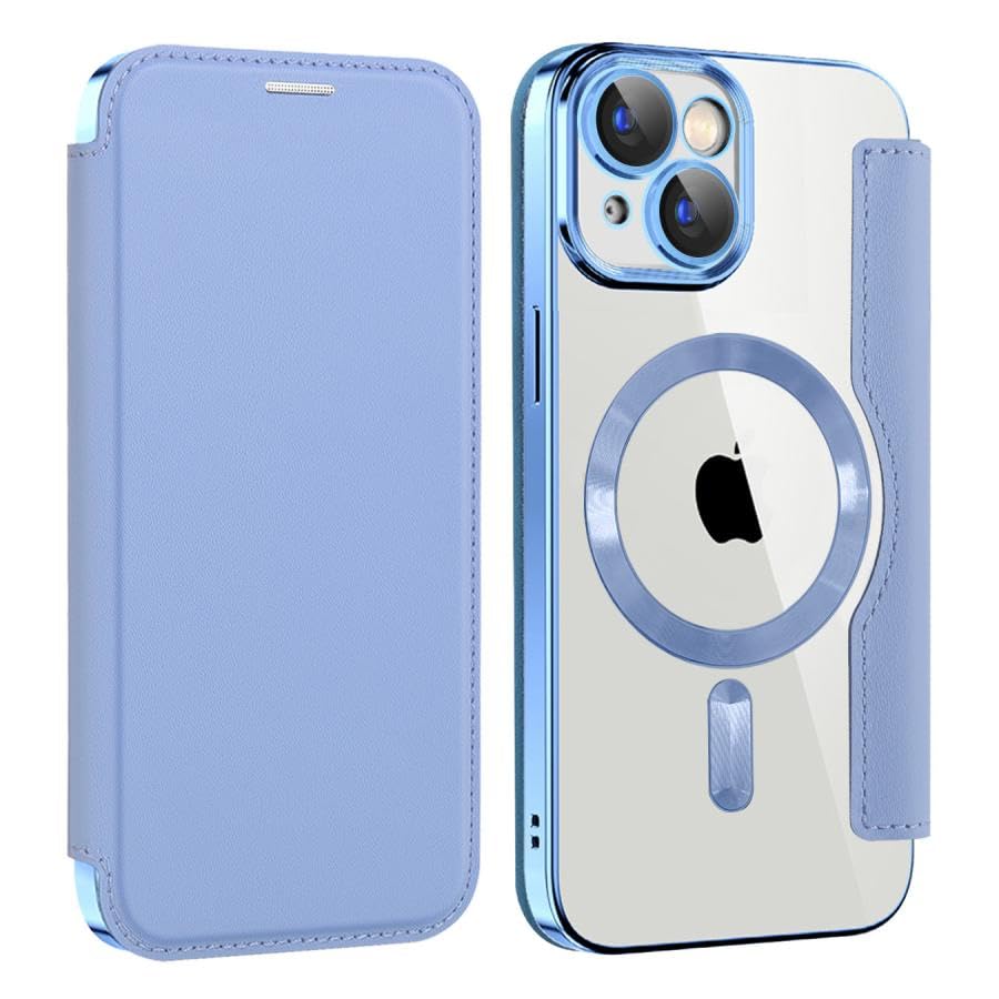 トスレ iPhoneケース MagSafe対応 手帳型 カード収納 カメラ保護 クリア iPhone 17 Pro Max ブルー